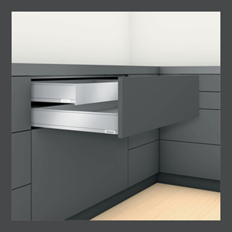 Blum LEGRABOX pure Inner Drawer M Height 90.5MM drawer 450MM TIP-ON BLUMOTION in Orion Grey 40KG for drawer weight 0-20kg