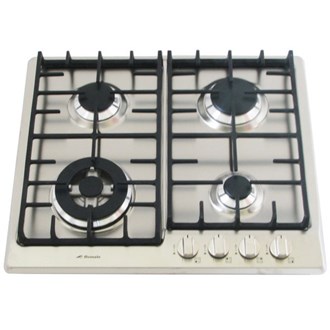 Stainless Steel Gas Cooktop + Cast Iron Trivets - 580mm