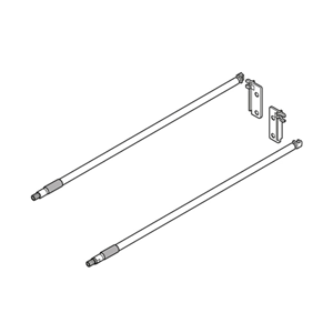 METABOX longside gallery rail  - Cream - (Includes two rods and back fixing brackets)