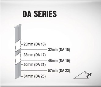 DA13 Series Brads 25mm x 1.75mm (Box Qty 3,000)