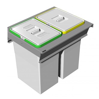 Waste Bin 2 x 24 ltr Door Mounted  - Cabinet 450mm To Suit TANDEMBOX Drawer