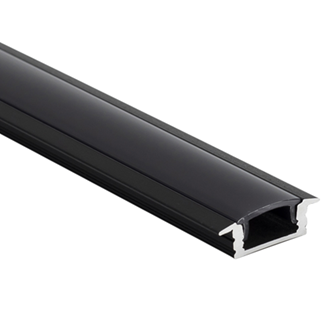 LED Al Pro Shallow Recessed Black with Black Cover 3m
