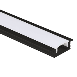 LED Al Pro Shallow Recessed Black with Frosted Cover