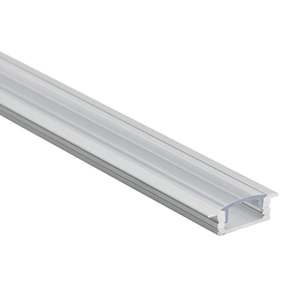 LED Al Pro Shallow Recessed Silver with Clear Cover