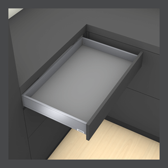 Blum LEGRABOX pure M Height 90.5MM drawer 270MM TIP-ON BLUMOTION in Orion Grey 40KG for drawer weight of 0-10kg