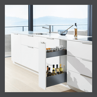 Blum LEGRABOX SPACE TWIN 350MM Integrated BLUMOTION in Orion Grey 40KG
