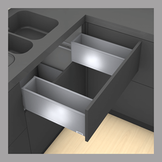 Blum LEGRABOX pure Sink Drawer C Height 177MM drawer 550MM Integrated BLUMOTION in Anti-fingeprint Stainless Steel 70KG